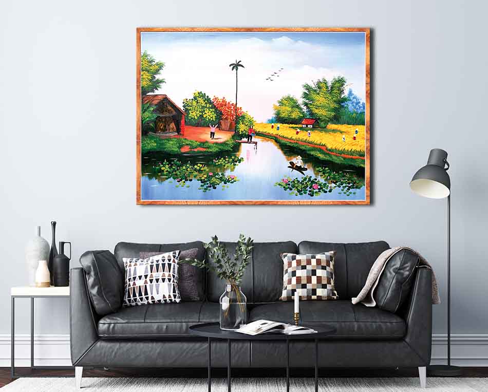 Tranh canvas treo tường làng quê Việt Nam - QVN028