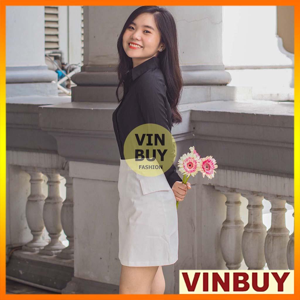 Áo sơ mi đen nữ tay dài phong cách công sở chất vải mềm mịn thấm mồ hôi tốt vải cotton lụa không nhăn