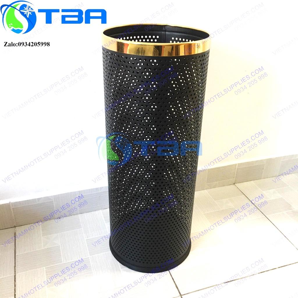 Sọt dù nhập khẩu cao cấp màu đen viền inox mạ vàng