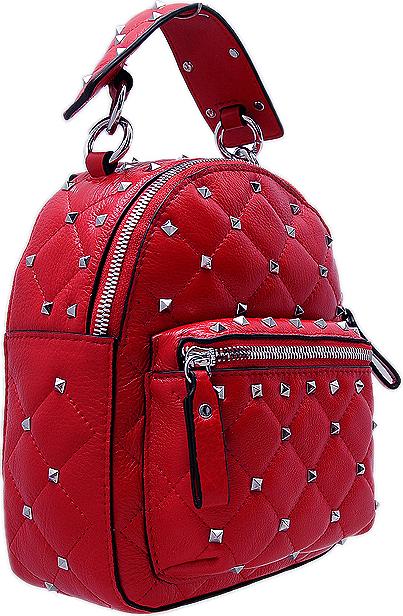 Ba lô nữ thời trang ELMI da bò thật cao cấp màu đỏ ET782. KT:2111x17x9cm
