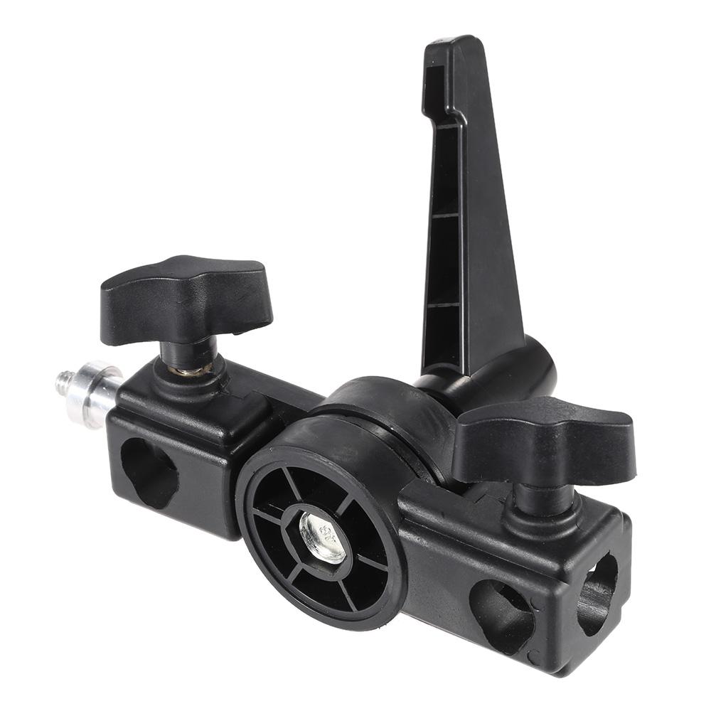 Swivel Adapter Speedlite Flash LED Light Stand Bracket Holder with 1/4" Screw Mount