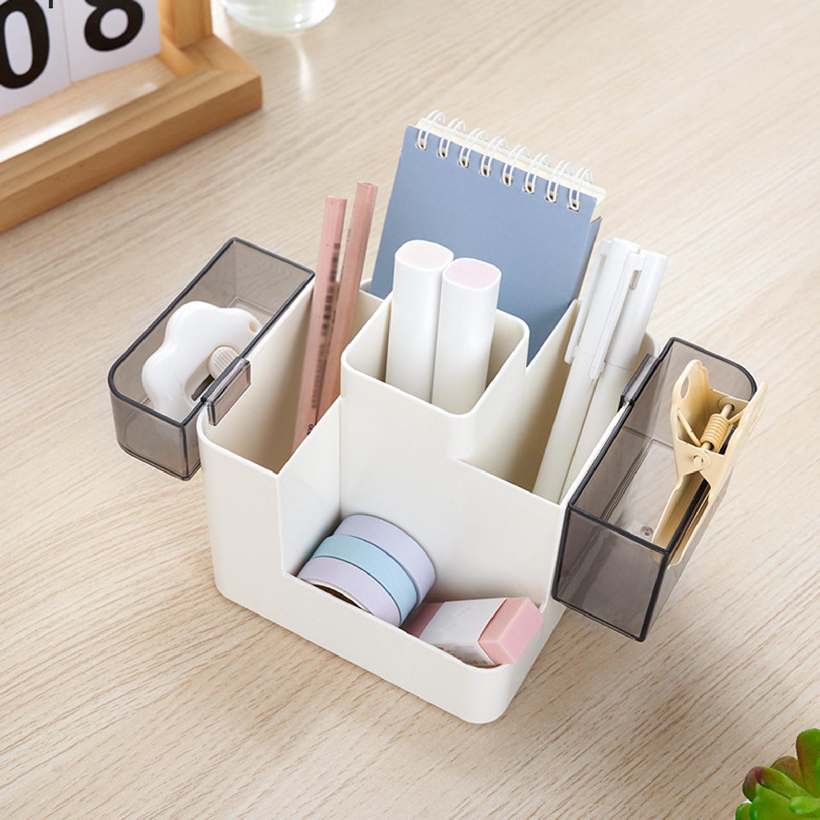 Pencil Pen Holder Storage Box Desk Pen Holder for Stationery School Bathroom