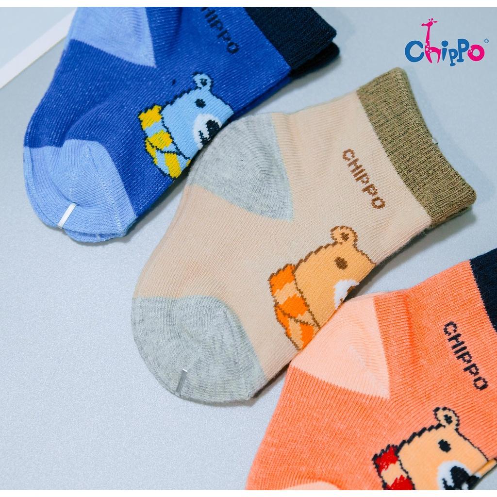 Set 3 Đôi Tất CHIPPO cho bé chất liệu cotton mềm thoáng kháng khuẩn cho bé từ 1-3 Tuổi