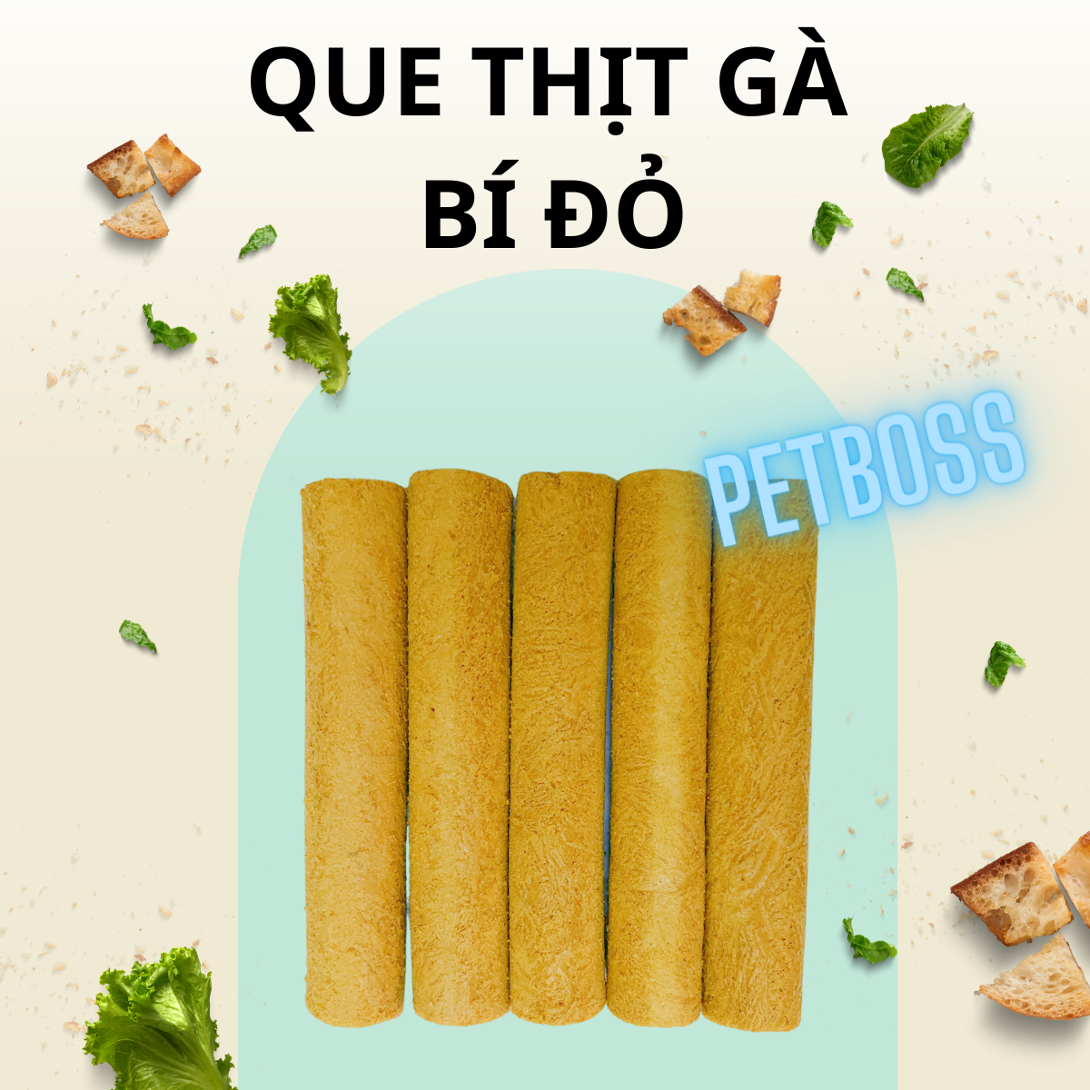 GÓI 5 QUE THỊT GÀ SẤY MIX CÁ HỒI, BÍ ĐỎ VÀ CỎ MÈO HỖ TRỢ TIÊU BÚI LÔNG HIỆU QUẢ CHO MÈO