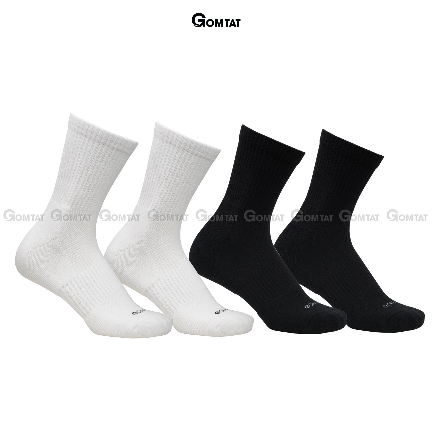 Combo 5 đôi vớ nam nữ cổ lửng GOMTAT, chất liệu cotton dày dặn, có đệm lót xù êm chân - NGAN-STA-5009-TRUNG-CB5