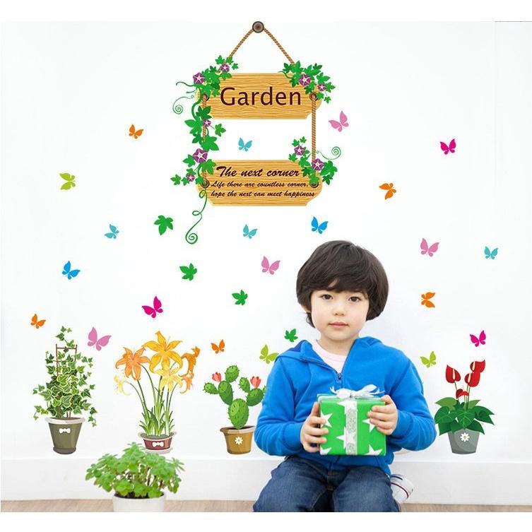 DECAL DÁN TƯỜNG TRANG TRÍ chi tiết KHU VƯỜN SẮC MÀU GARDEN