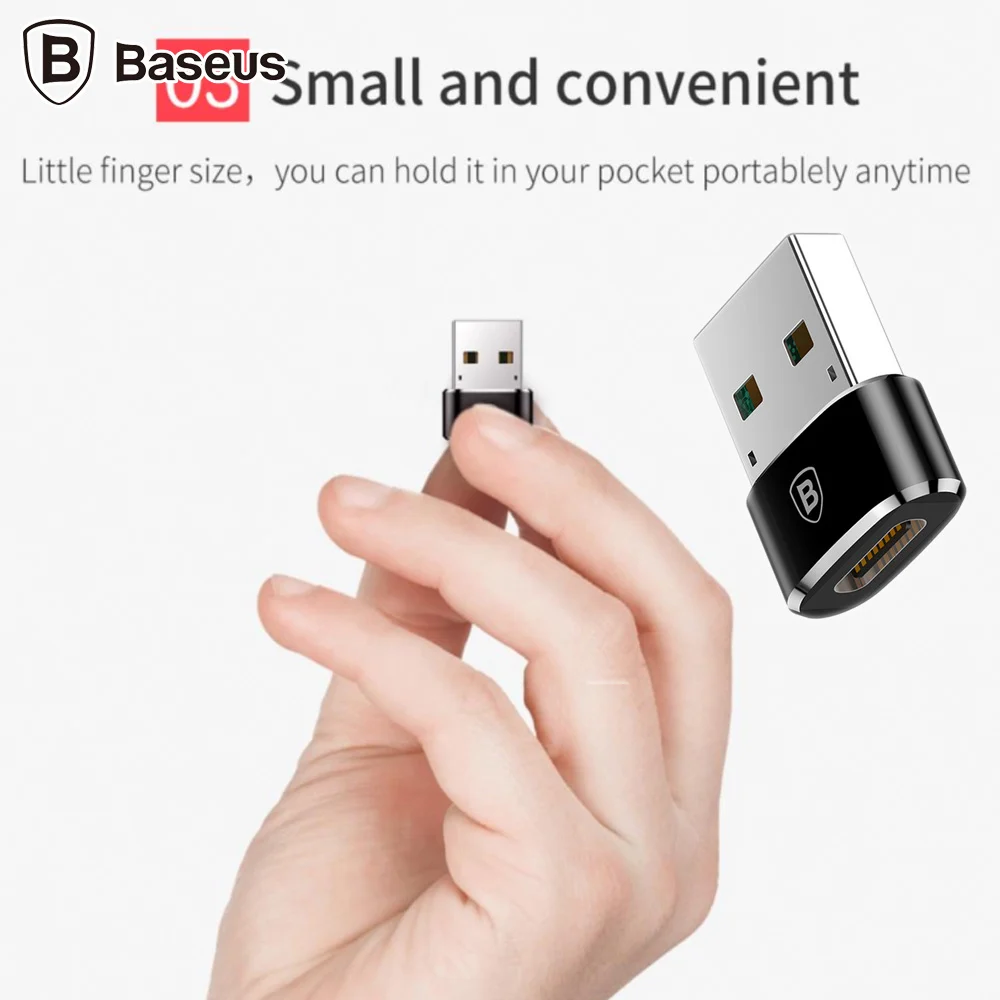 Đầu chuyển USB male ra C female Baseus CAAOTG-A01 - Hàng chính hãng
