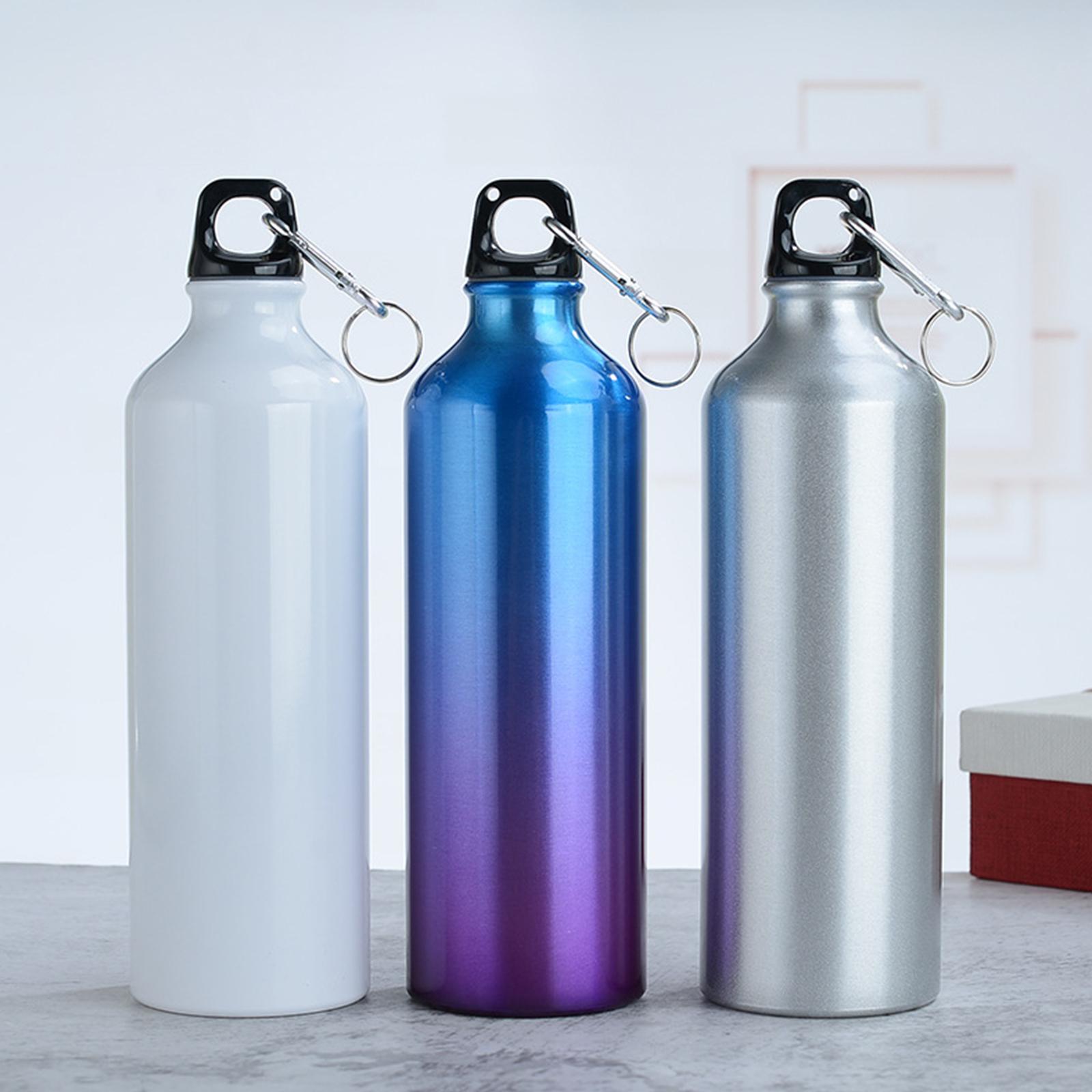 750mL Water Bottles with Carabiner Portable Aluminum Water Bottle Reusable Leakproof Water Jug for Outdoor Sports