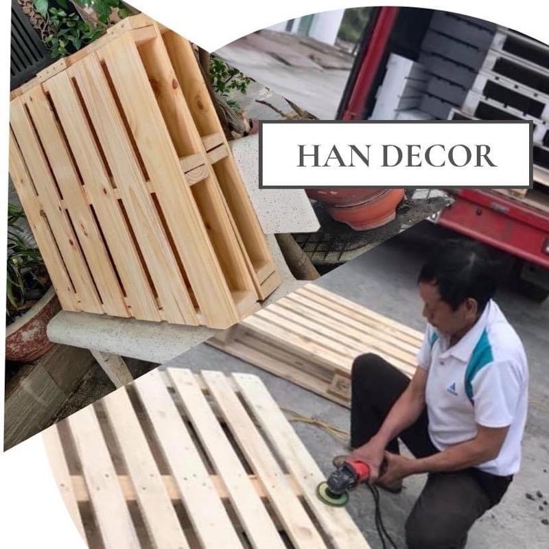 GƯỜNG PALLET GỖ THÔNG 4 TẤM THÔNG MINH TIỆN DỤNG