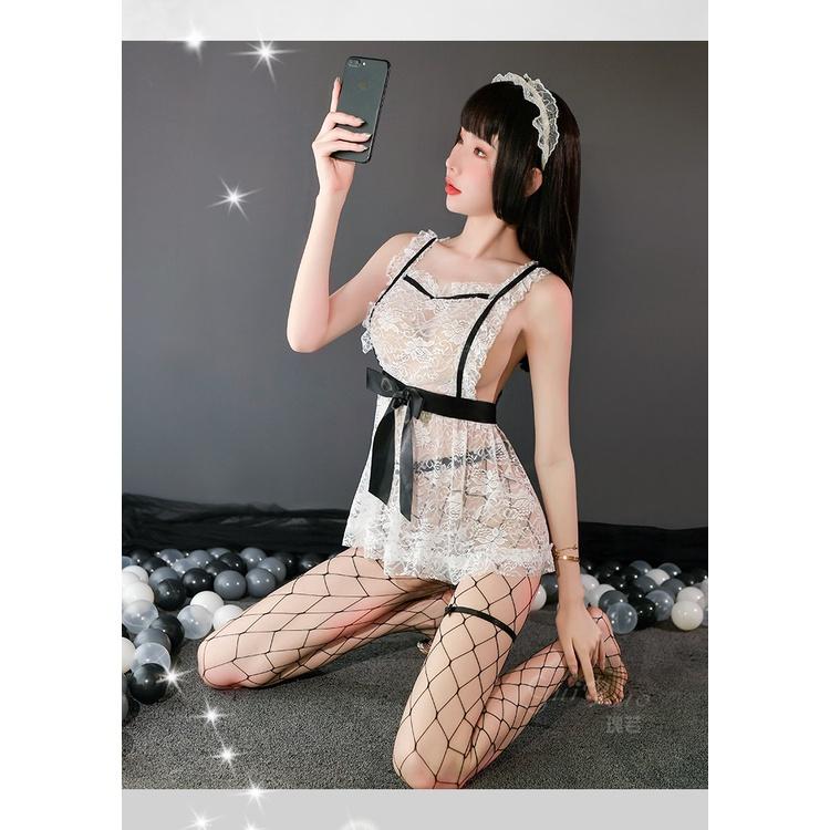 Váy hầu gái ren xuyên thấu sexy đáng yêu anime cosplay nàng hầu giúp việc maid gợi cảm quyến rũ BIKI HOUSE N774 - TPHCM