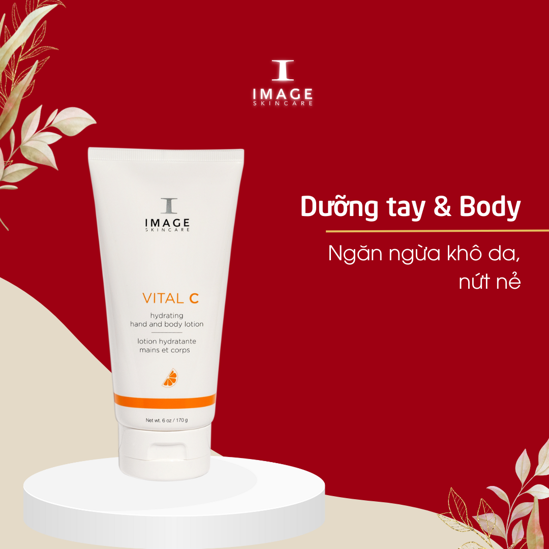 Kem Dưỡng Ẩm Chống Khô Da Tay Và Toàn Thân Image Skincare Vital C Hydrating Hand &amp; Body Lotion 170g