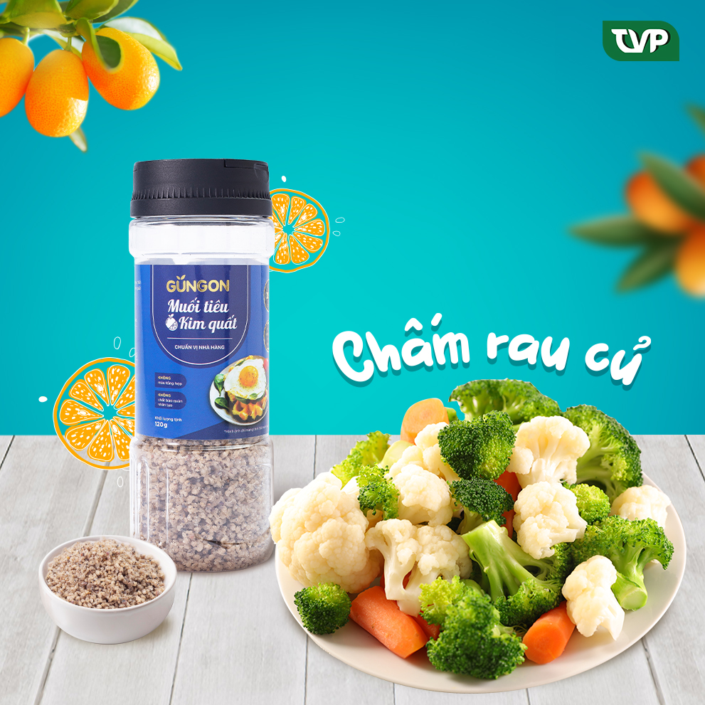 Muối tiêu kim quất Gungon chấm hải sản gà thịt đồ nướng luộc hấp 120g