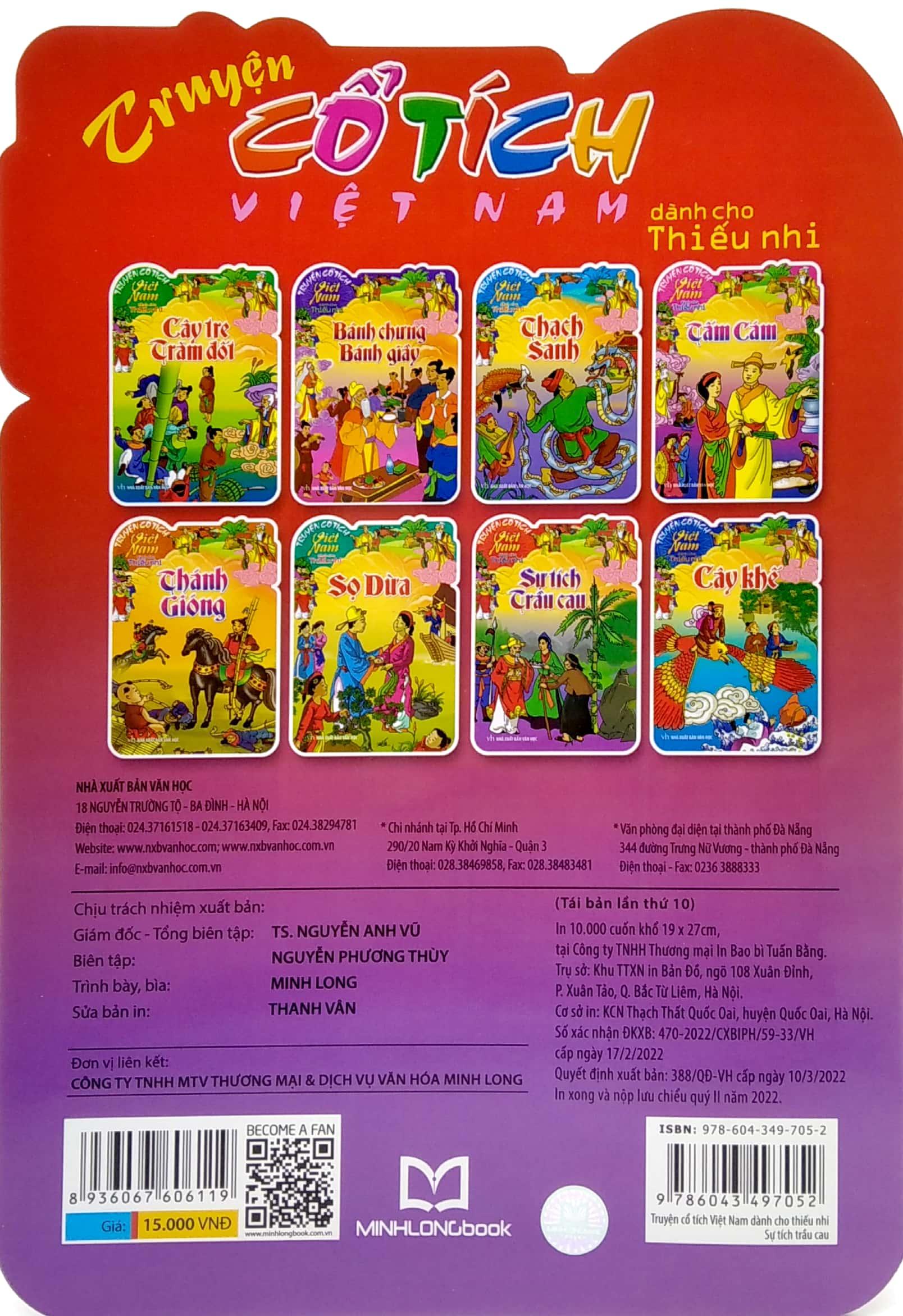 Truyện Cổ Tích Việt Nam Dành Cho Thiếu Nhi - Sự Tích Trầu Cau (Tái Bản 2022)