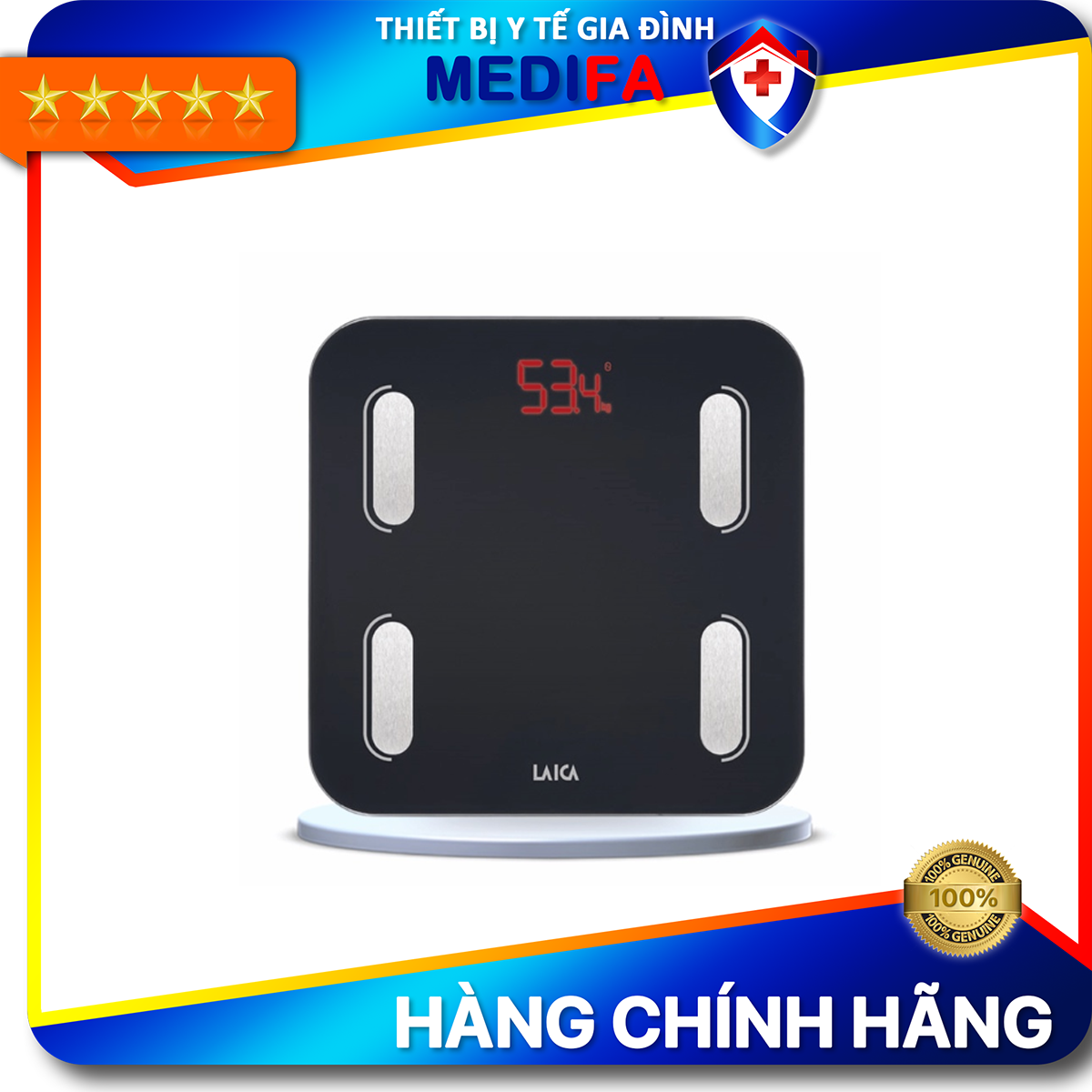 Cân điện tử thông minh Laica PS7015 - Cân đo 6 chỉ số