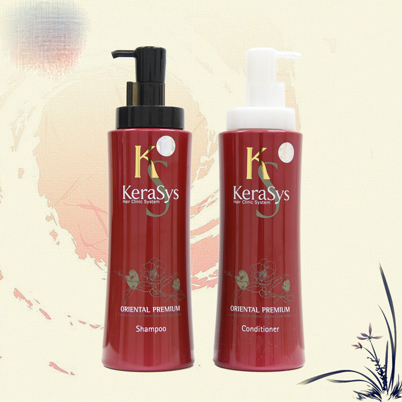 Cặp dầu gội/xả Kerasys Oriental Premium phục hồi tóc Hàn Quốc 600ml tặng kèm móc khoá