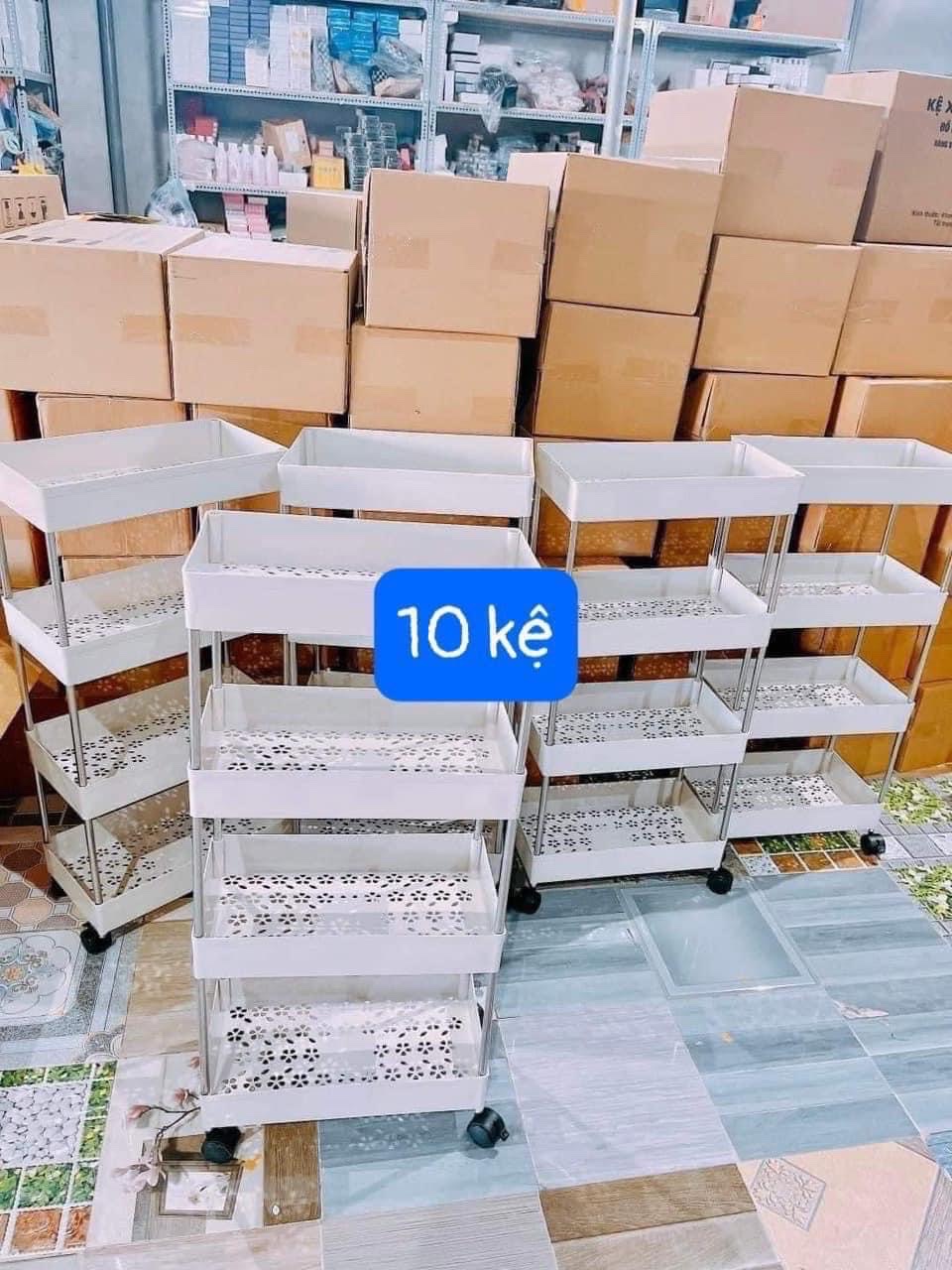 Kệ để đồ đa năng thông minh 4 tầng có bánh xe