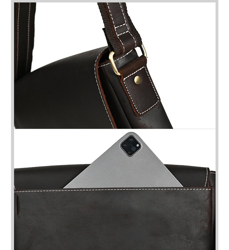 Túi đeo chéo nam DA BÒ  thật phong cách mới - DCN9460