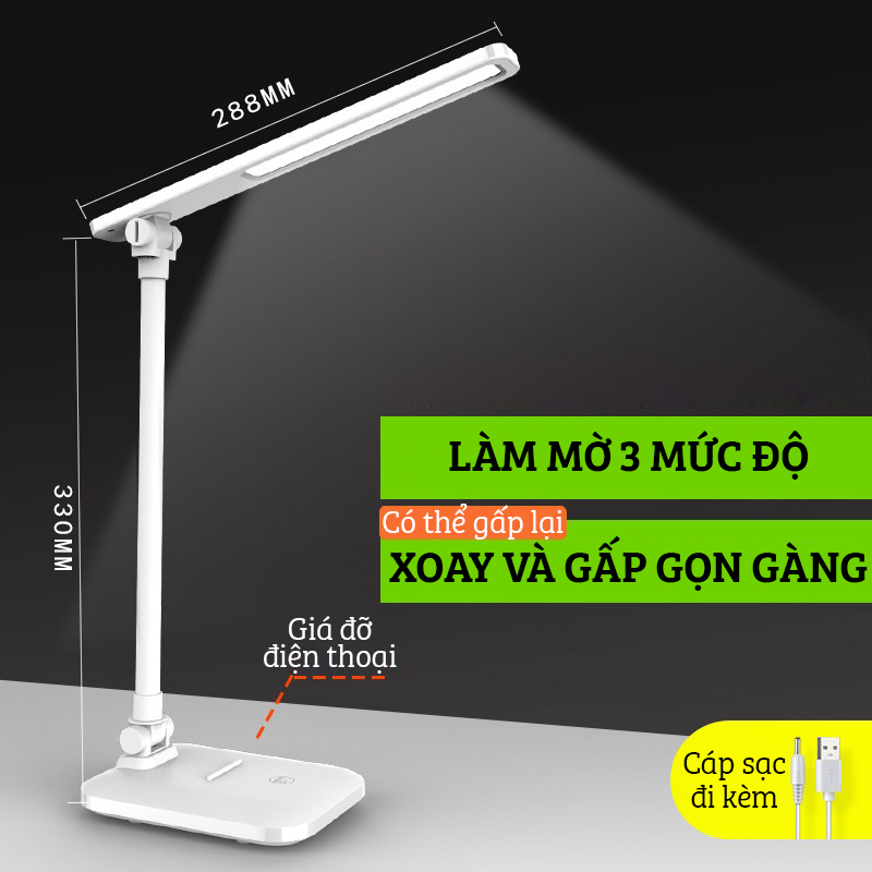 Đèn Bàn Học, Đèn Đọc Sách Làm Việc Dành Cho Học Sinh, Sinh Viên FEIDASH TD616 - Bảo Vệ Đôi Mắt, Giảm Đau Mỏi Và Chống Cận Thị - 3 Chế Độ Ánh Sáng Tự Nhiên, Dịu Nhẹ - Khớp Nối Linh Hoạt Xoay 180 Độ - Hàng Chính Hãng