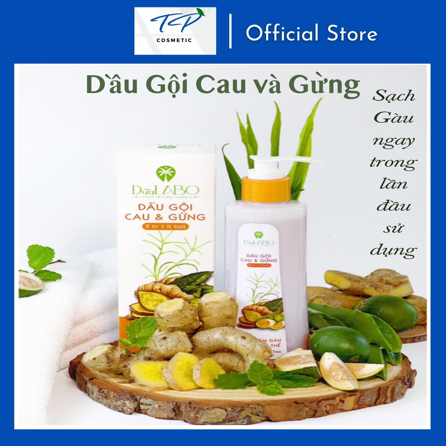 Dầu Gội Cau Và Gừng Dừa LABO : Sạch gàu ngay trong lần đầu sử dụng. Kích thích tuần hoàn da dầu, giúp thư giãn, làm sạch sâu từ bên trong.