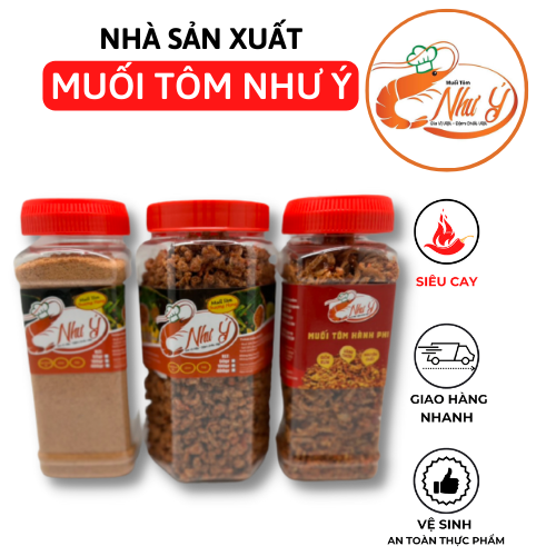 Muối Tôm Như Ý 400 gr, MUỐI TÔM NHUYỄN NHƯ Ý HŨ 400GR. Muối tôm như ý hành phi 230 gr