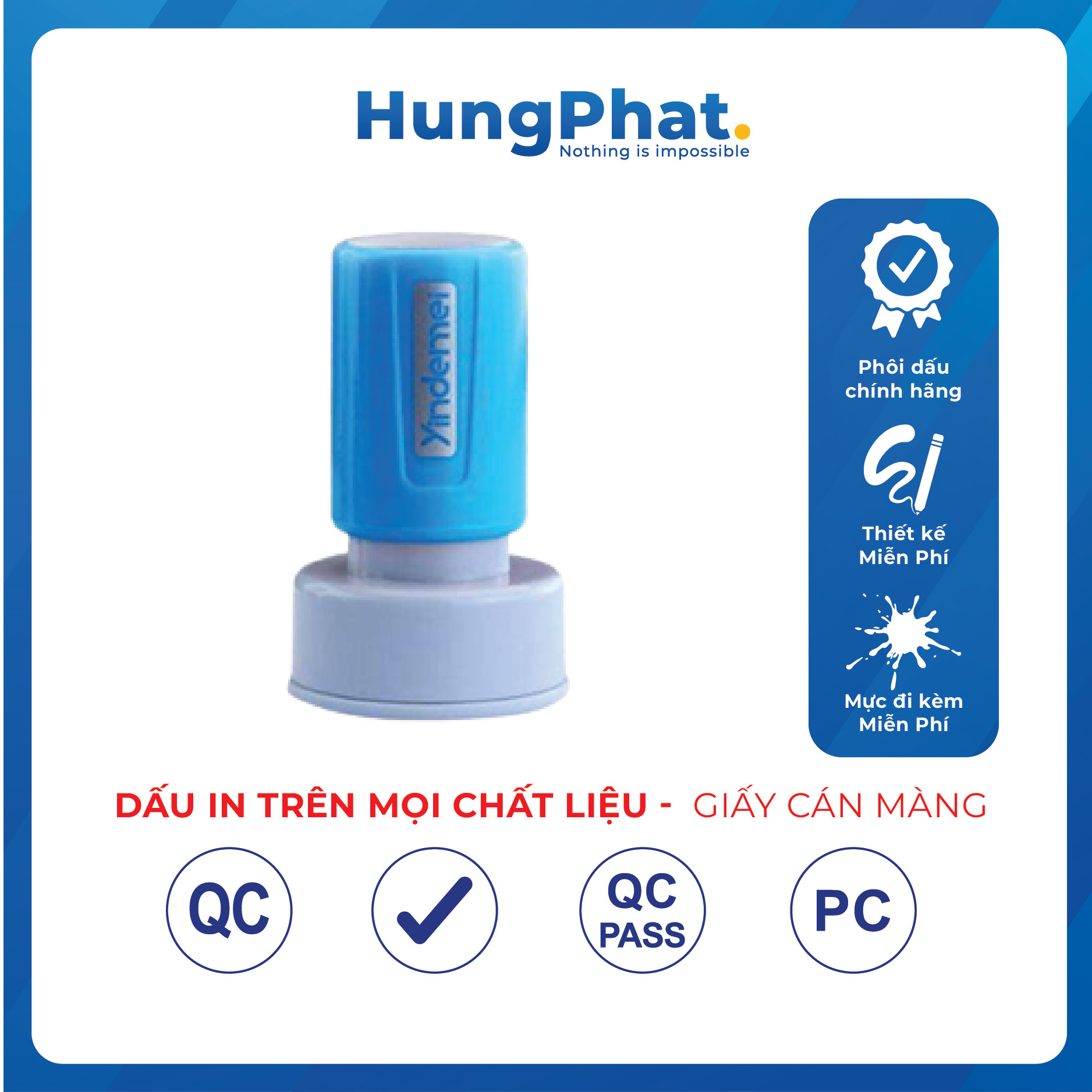 Khắc Dấu Tích Điểm đa chất liệu Theo Yêu Cầu Tròn 1cm, 2cm + Sẵn Mực