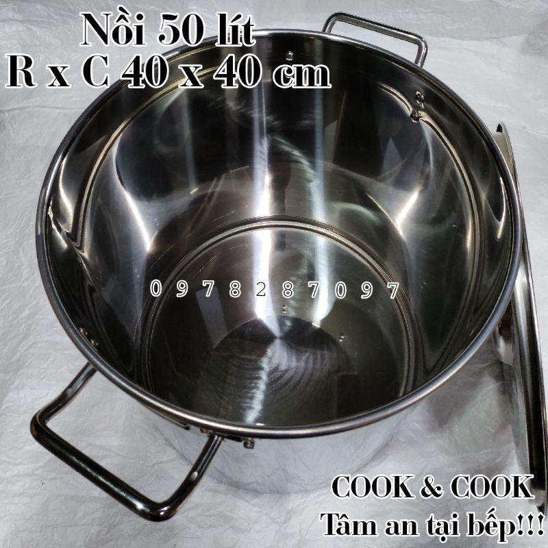 Nồi súp inox 40, 45, 50 lít Vietcook đáy từ size 40 nồi hầm xương, nồi luộc gà, nồi luộc bánh chưng, nồi phở...