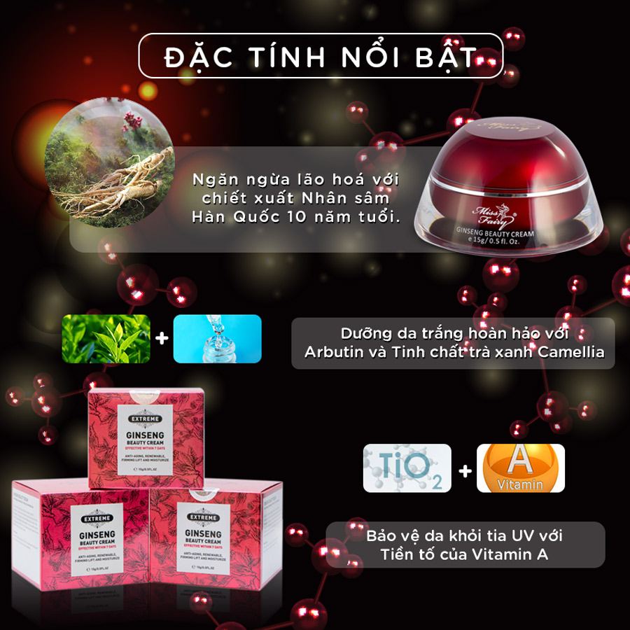 KEM MISSFAIRY NHÂN SÂM ĐỎ 15G - TÁI TẠO TẾ BÀO - CHỐNG NHĂN LÃO HOÁ