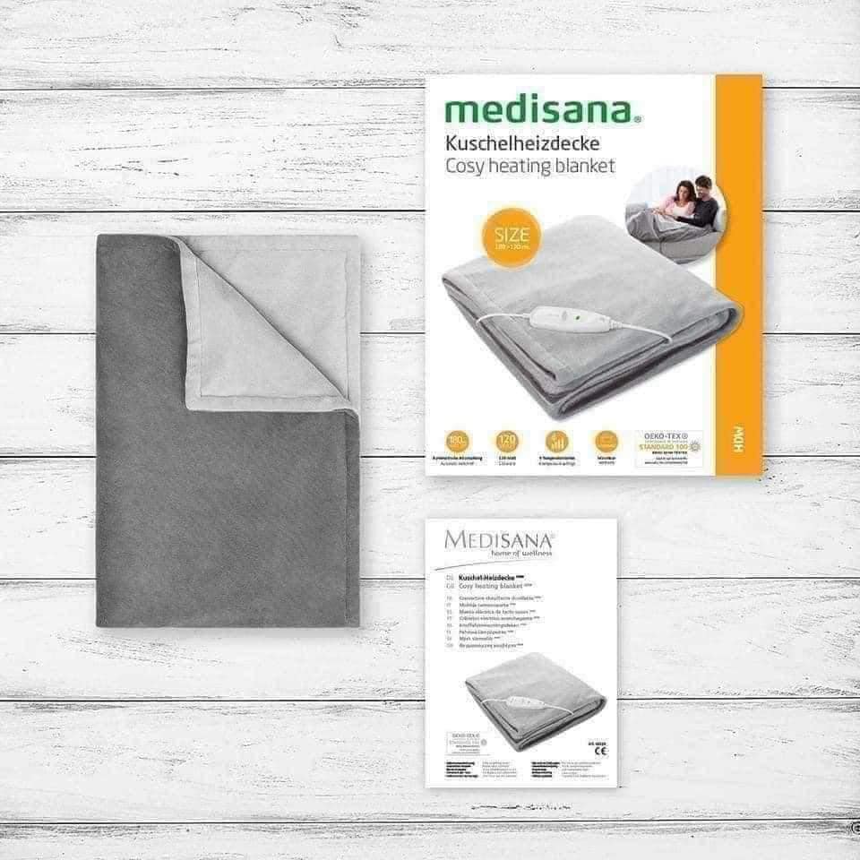 CHĂN SƯỞI ĐIỆN MEDISANA HDW XL grau - Zize  180 x 130 cm Hàng chính hãng