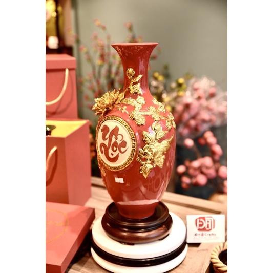 Bình hút lộc Bát Tràng, Bảo bình dát vàng H30