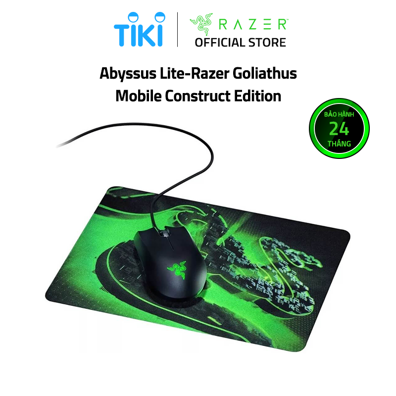 Combo Chuột Razer Abyssus Lite + Miếng Lót Chuột  Goliathus Mobile Construct Edition - Hàng Chính Hãng