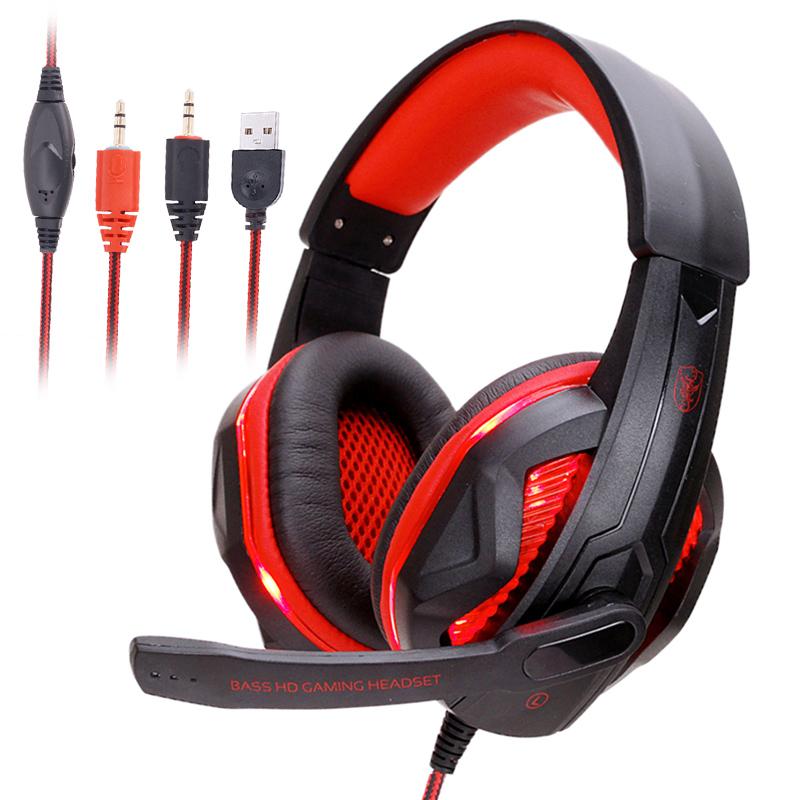 Máy Tính Đèn LED Chơi Game Cho Máy Tính PS4 PS5 Máy Tính Laptop, jack Cắm 3.5Mm Bass SmartPhone Game Thủ Tai Nghe Có Micro