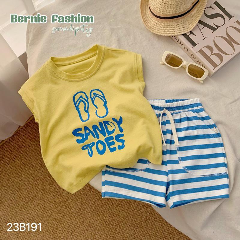 23B191 BỘ SÁT NÁCH QUẦN KẺ SANDY TOES BÉ TRAI BERNIE