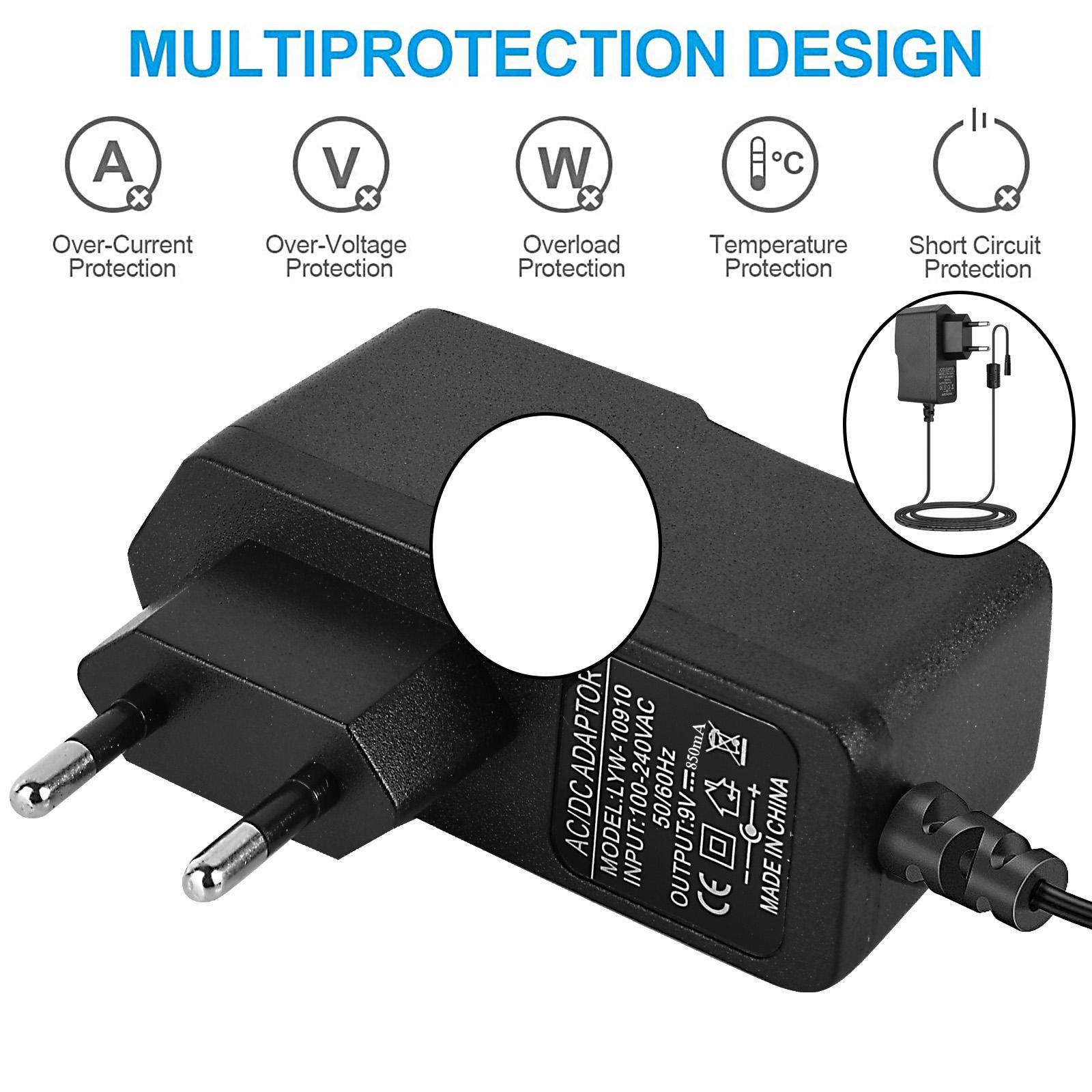 9V 850mA Guitar Effects Pedal Adapter Power Supply Cord Accessories