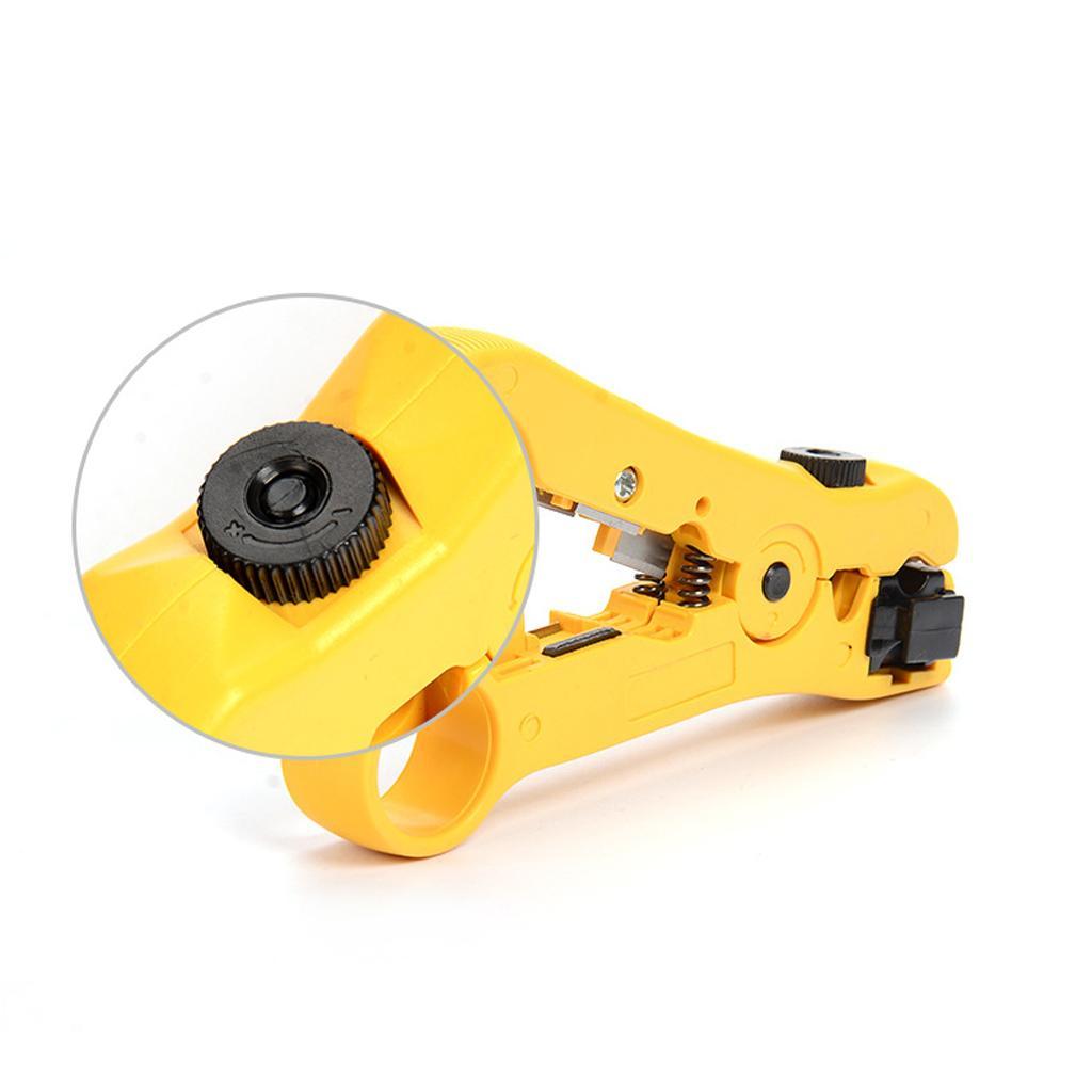 Rotary Coaxial Cable Wire Cutter Stripping Tool RG69/6/11/7 Stripper Yellow