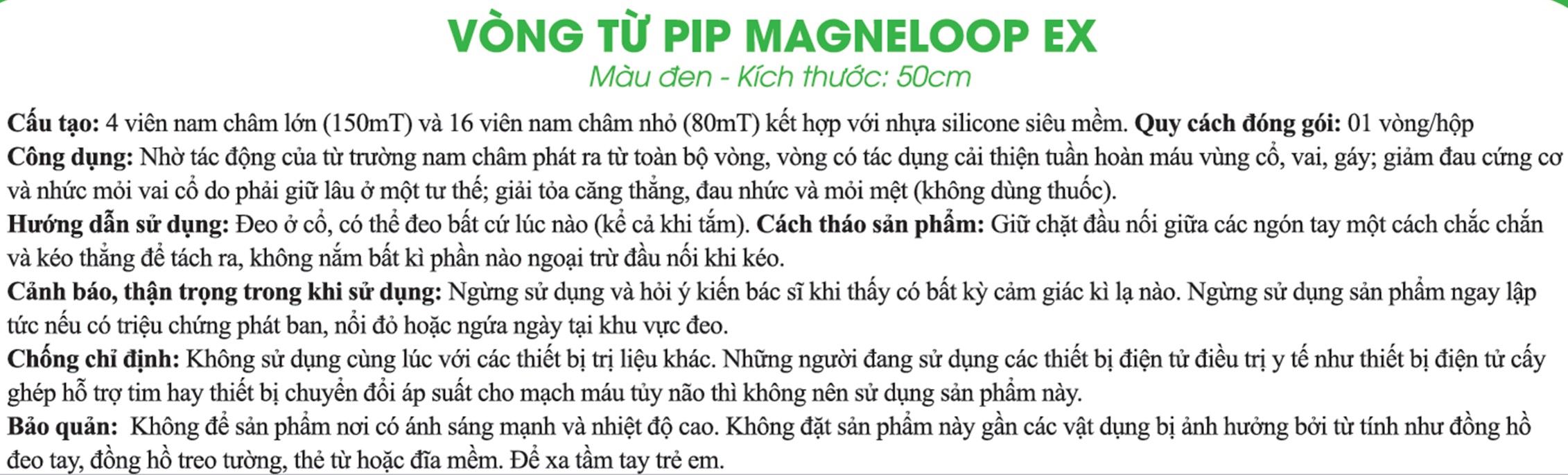 Vòng Từ Giảm Đau - Cải Thiện Tuần Hoàn Máu Pip Magneloop Ex – 50cm