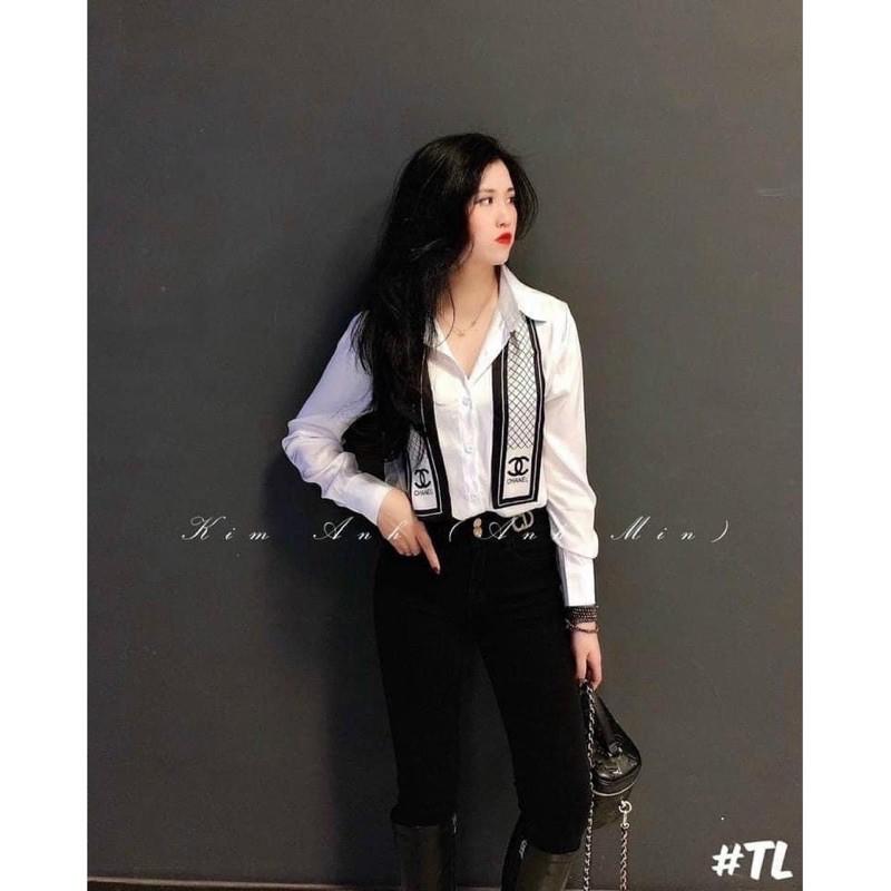 Áo sơ mi nữ dài tay dài cột nơ