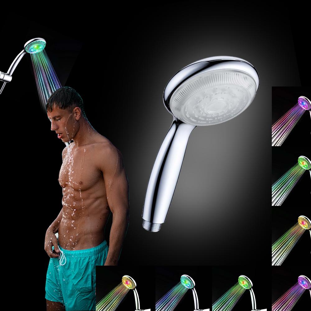 Vòi sen nhà tắm cầm tay có đèn LED, cảm biến nhiệt độ thay đổi màu sắc