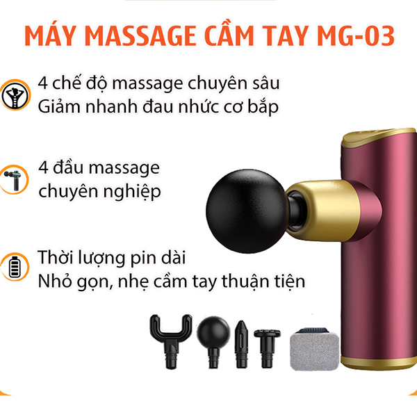 Máy Massage Cầm Tay Mini MG-03, Máy Massage Đa Năng Thư Dãn Giảm Đau Nhức-Tặng kèm túi chống sốc