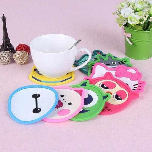ĐẾ LÓT LY TẤM LÓT LY BẰNG SILICONE HÌNH THÚ GIỮ BÀN LUÔN KHÔ THOÁNG TIỆN DỤNG