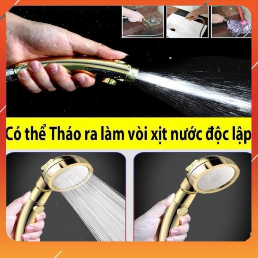 ️ Vòi Sen Tăng áp Có Nút Khóa Nước 3 chế độ Phun, Xoay 360 độ Hàng Xịn - Vàng Gold 206783