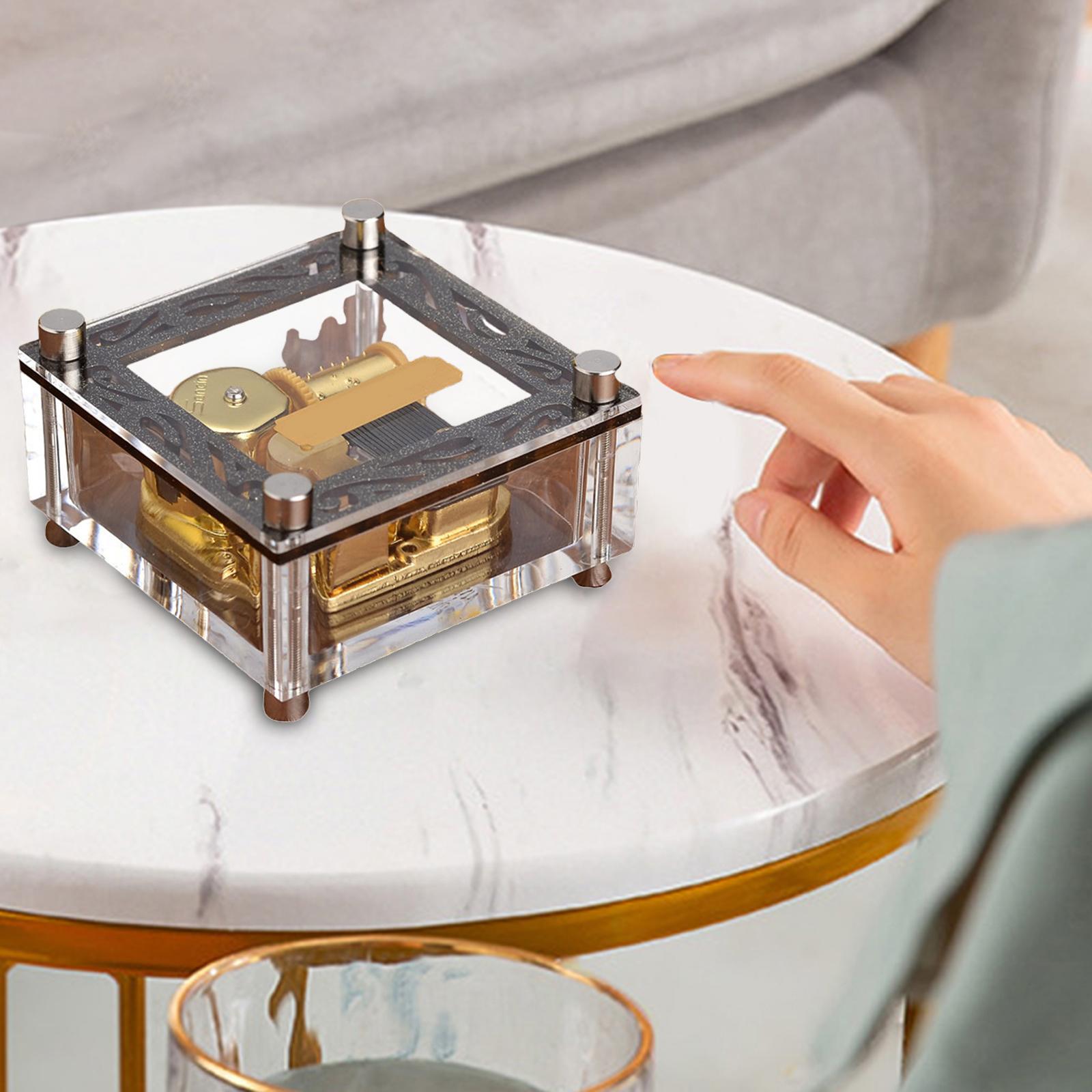 Unique Music Box Clear for Friends Birthday Gifts Acrylic