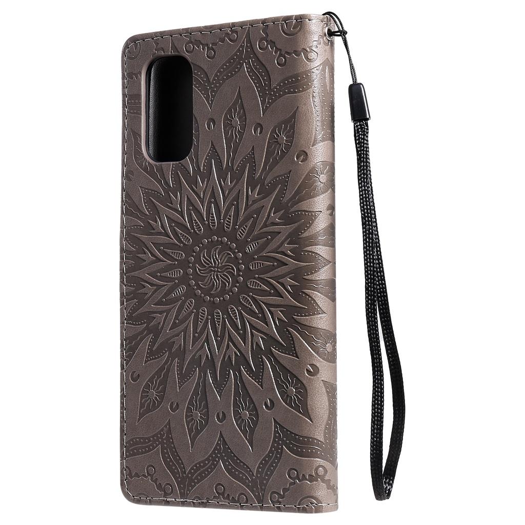 Ốp điện thoại silicon da PU kiểu ví gập in nổi họa tiết hoa hướng dương Cho OPPO REALME 7 PRO 7I C17 RENO4 PRO 4G RENO5 PRO 5G