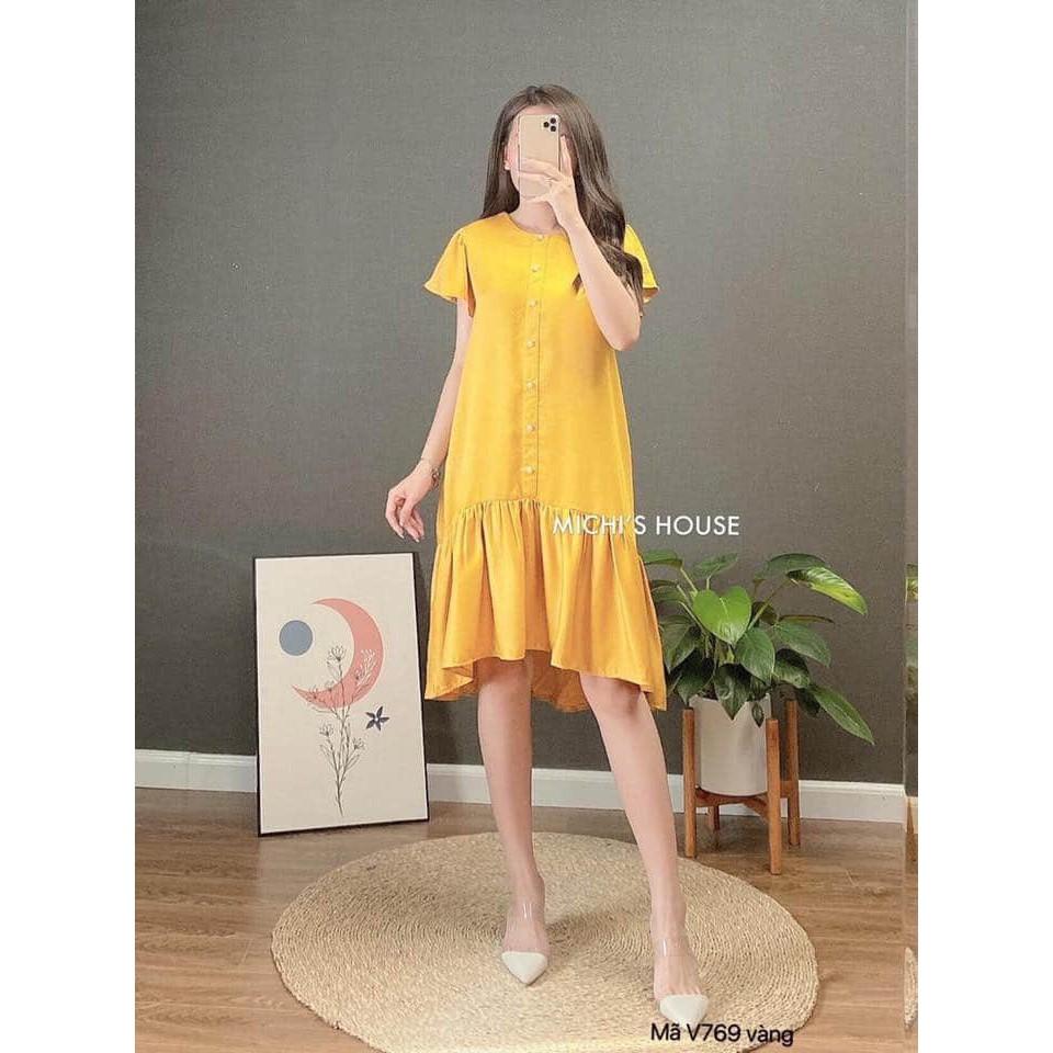 Váy bầu thiết kế️ chất lụa hàn cực mát️free size 40~63kg️cam kết y hình