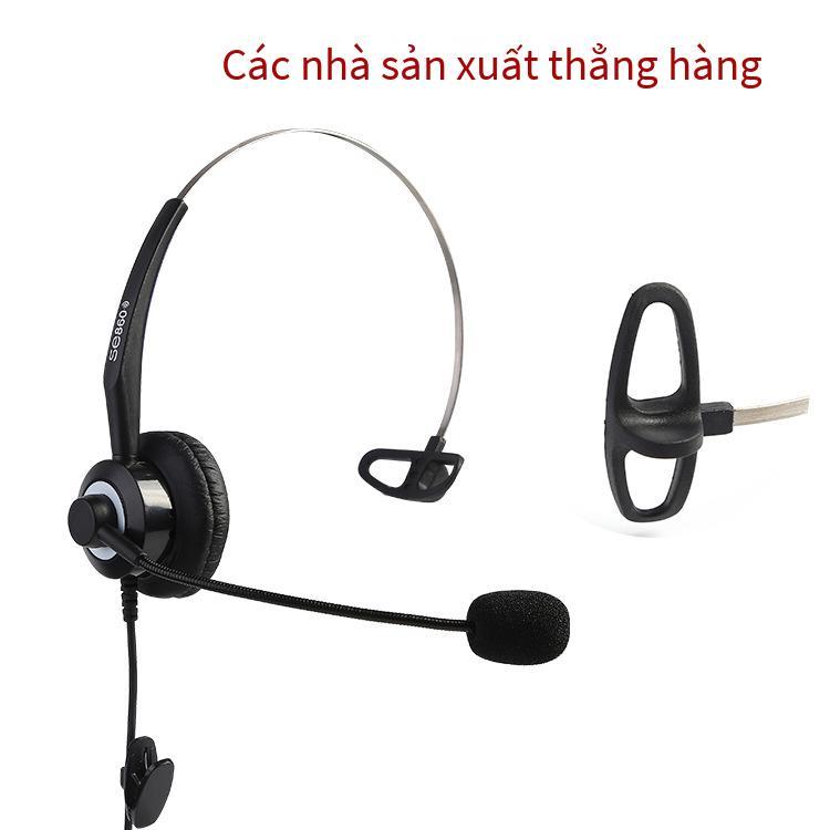 Khuyến mại tai nghe điện thoại máy tính để bàn cáp cuộc gọi đi cắm điện giảm tiếng ồn với micrô điện thoại cố định gắn trên đầu bằng lúa mì