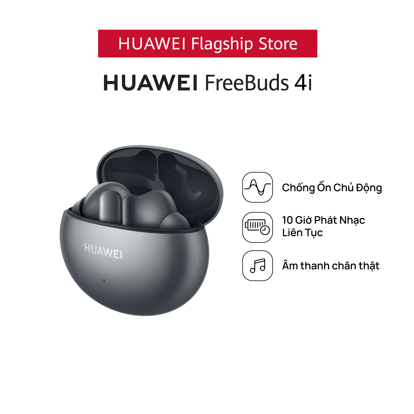 Tai Nghe Không Dây Huawei FreeBuds 4i | Chống Ồn Chủ Động | 10 Giờ Phát Nhạc Liên Tục | Âm Thanh Chân Thật | Hàng Phân Phối Chính Hãng