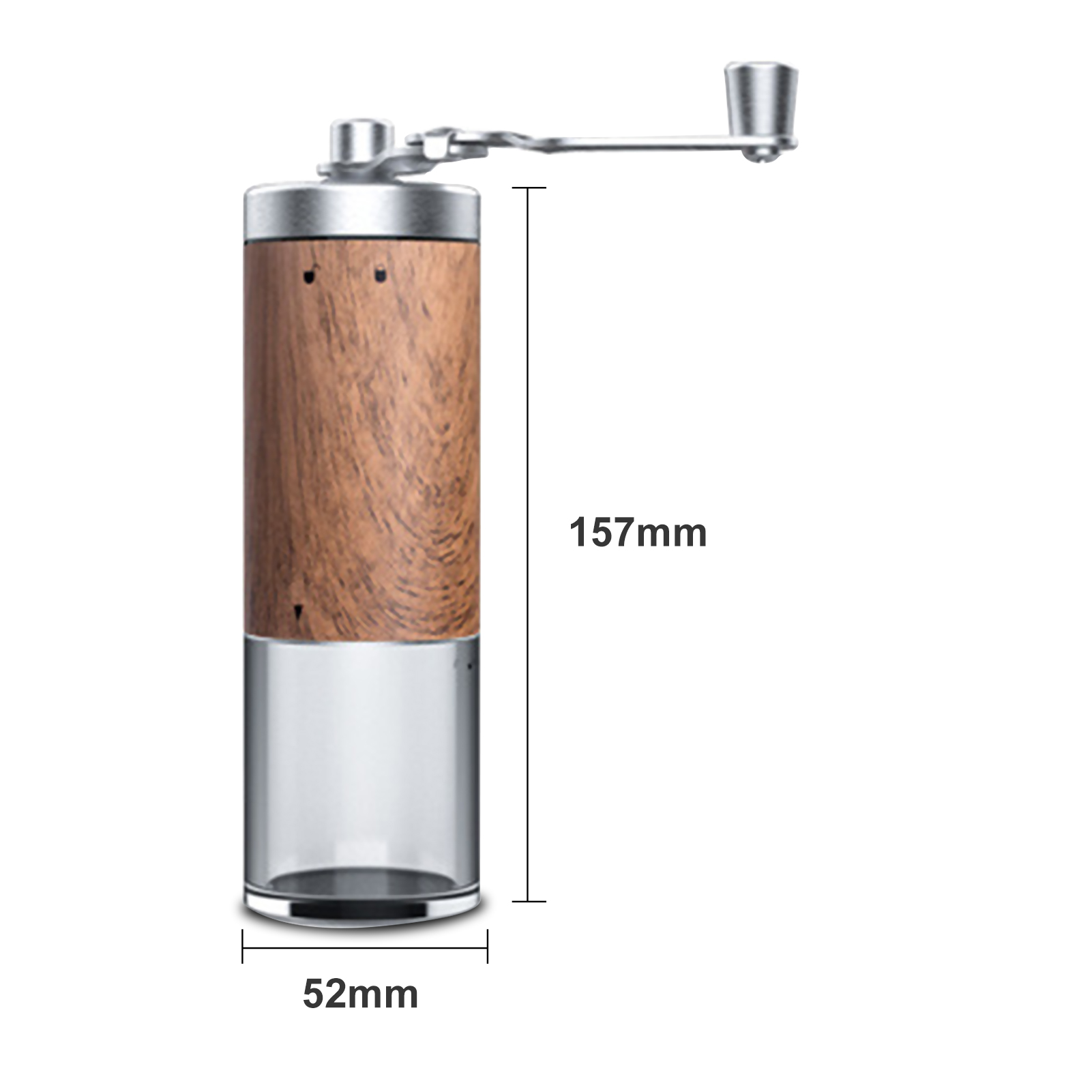 Máy xay cà phê bằng tay Đa năng, Có thể dùng để xay gia vị, ngũ cốc,Lõi xay bằng sứ,Thân trong suốt