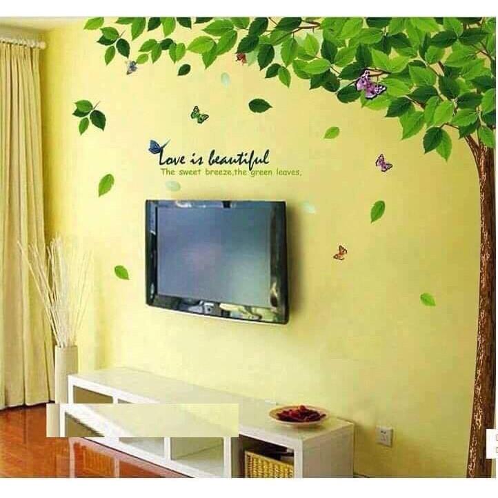 Decal dán tường Cây lá xanh to nhất 2 tờ
