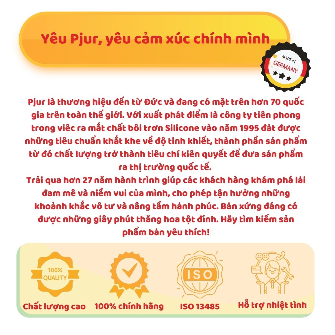 Combo 3 gel bôi trơn silicone Pjur Original túi 1.5ml hiệu quả cao, không gây bết dính thành phần an toàn cho da