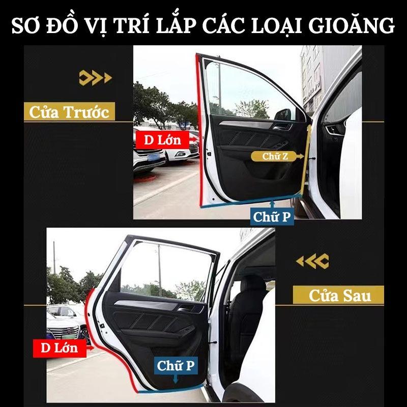 Gioăng Cao Su Chữ D, P, T, Z, U, B Chống Ồn Ô Tô, Dán Cửa Xe Chống Bụi - Keo Trợ Dính 3M Tăng Độ Kết Dính