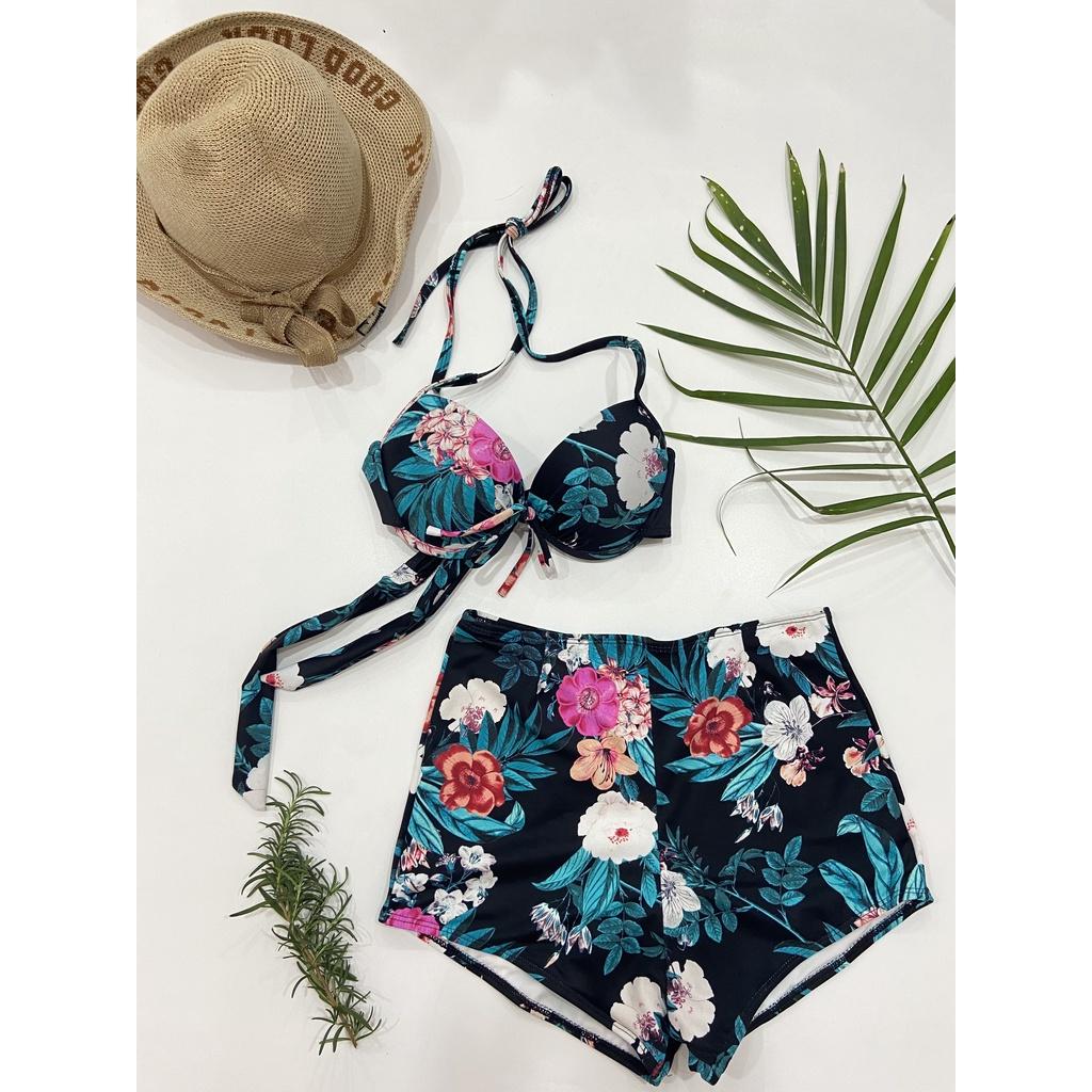 BIKINI, ĐỒ BƠI ĐI BIỂN HAI MẢNH GỌNG THẮT NƠ DÂY CÀI KHÓA LƯNG QUẦN CẠP CAO SEXY HM-121
